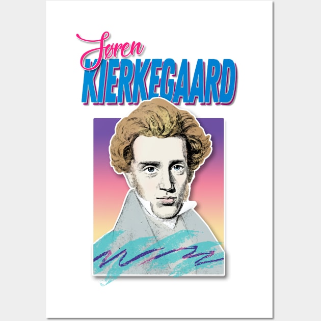 Søren Kierkegaard -  80s Styled Retro Nostalgia Graphic Design Wall Art by DankFutura